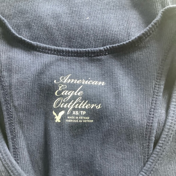 NWT American Eagle Womens Navy Ribbed Tank Top Size XS - Picture 8 of 8